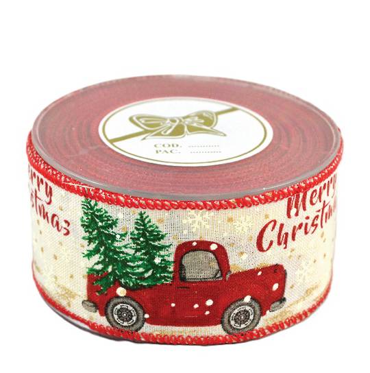 Ribbon 9mt, 50mm Tree in Red Truck *ETA Nov